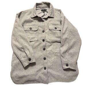 Forever 21 Plus Grey Button Front Shirt‎ Jacket Long Sleeve Pockets Women 1X